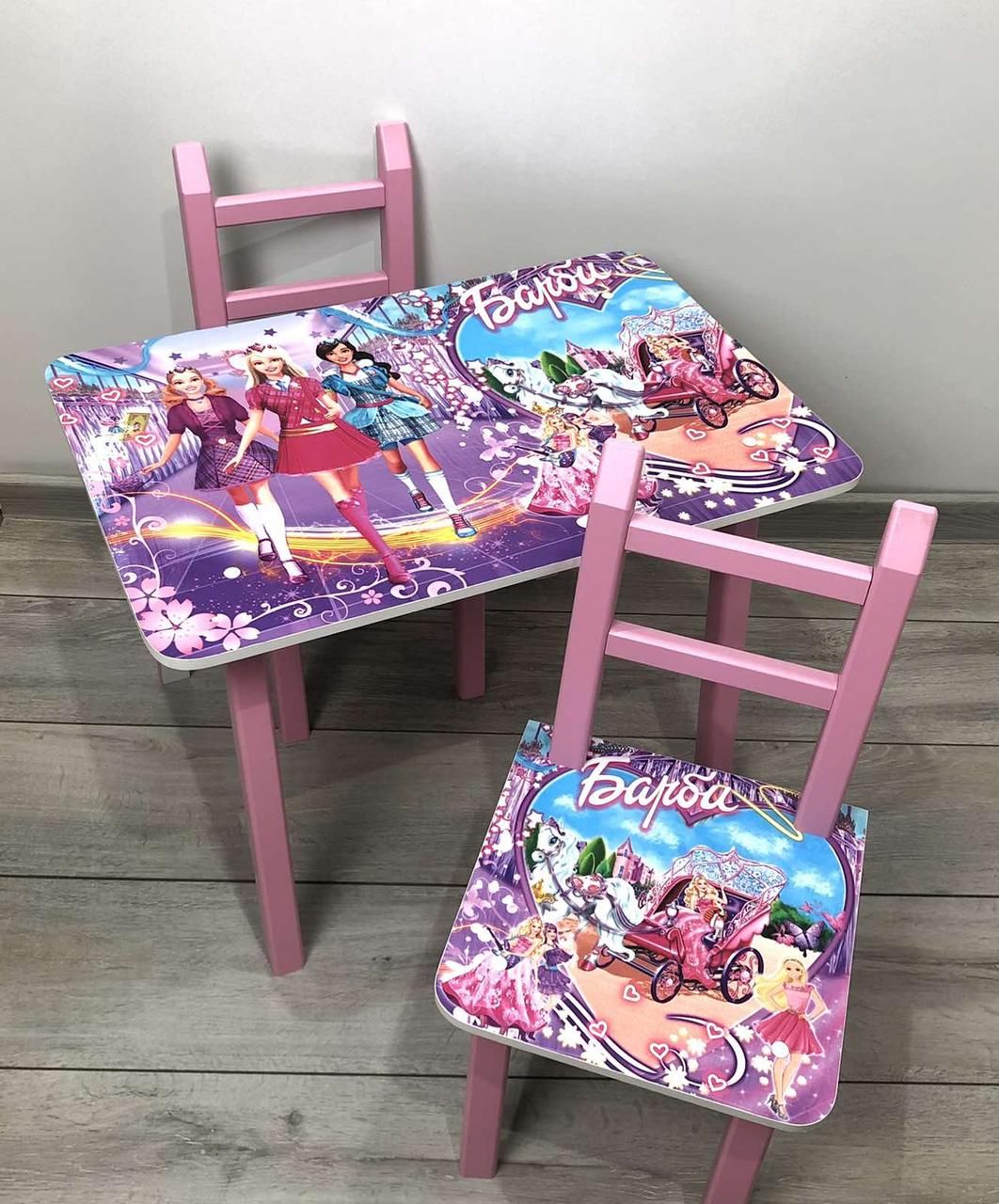 Детский столик "Барби" и 2 стула