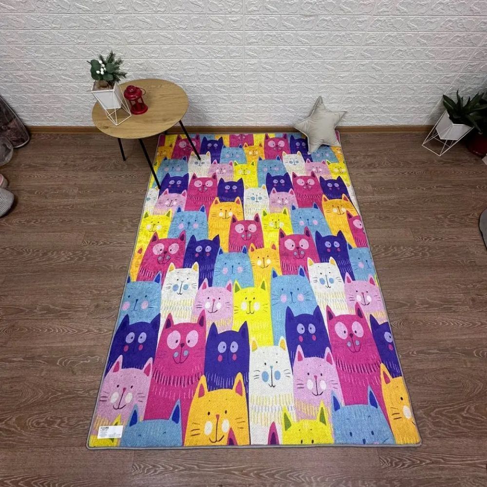 Ковер в детскую Яркие котики, 100х160 см