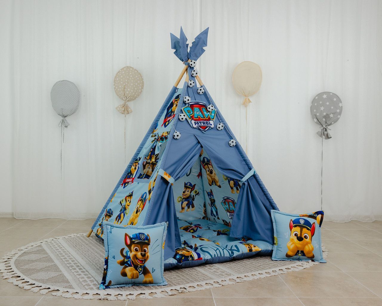 Вігвам для хлопчика голубий Paw Patrol з ковриком БонБон