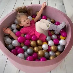 Детский сухой бассейн с шариками (100 шт) Пудро-розовый бархат