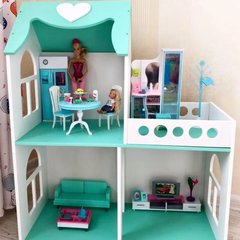"Мини-дом" кукольный дом MagicHouse для кукол Барби на 2 этажа(мятный)
