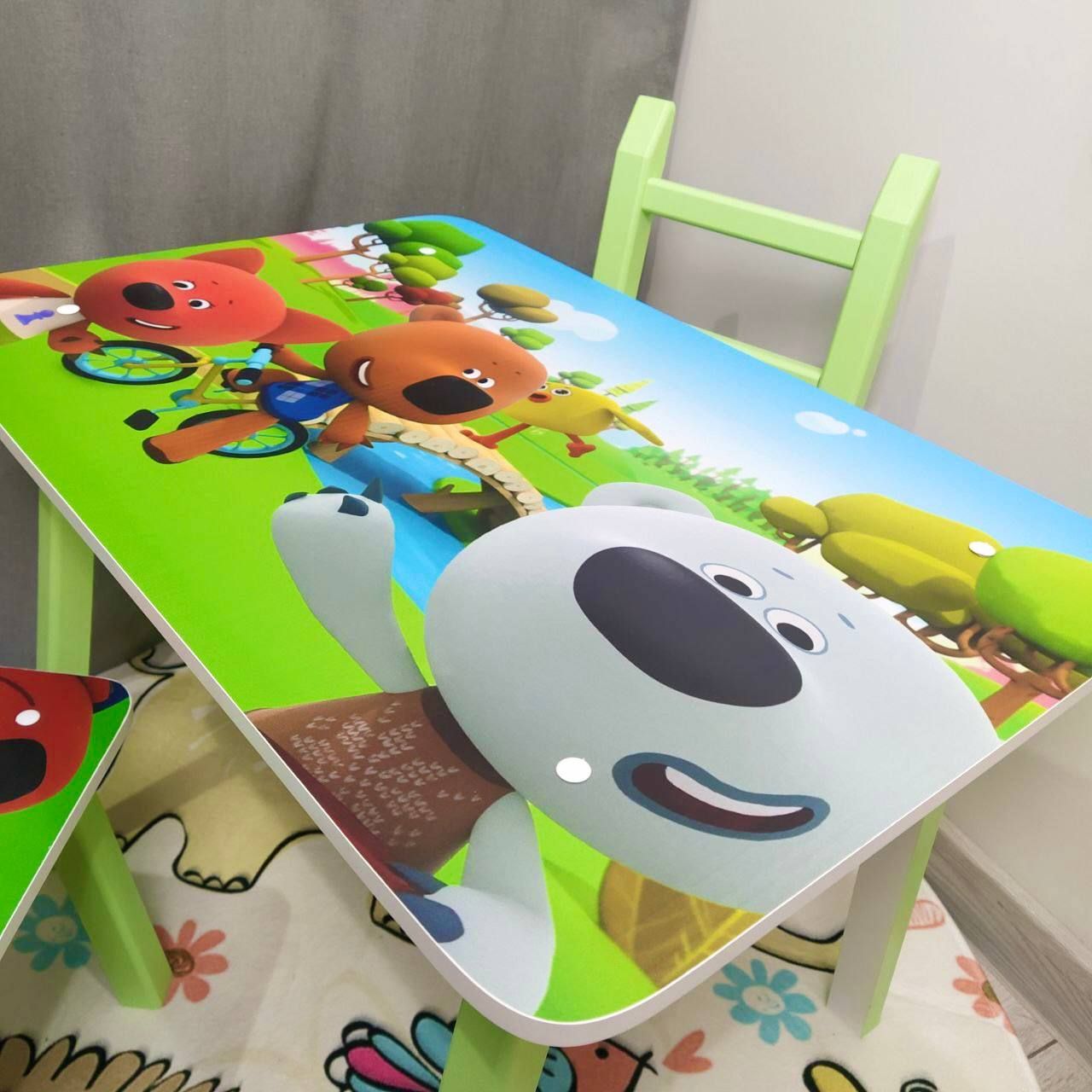 Дитячий столик та 2 стільчика «Мі мі мішки»