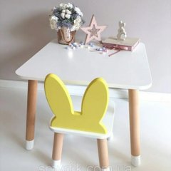 Детский стол и 1 стул (деревянный стульчик "зайка"новая модель и квадратный столик 50*50 см)