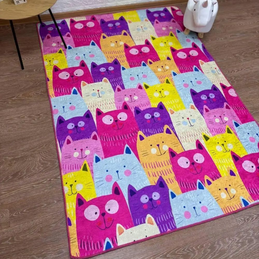Килим в дитячу Яскраві котики 2, 100х160 см