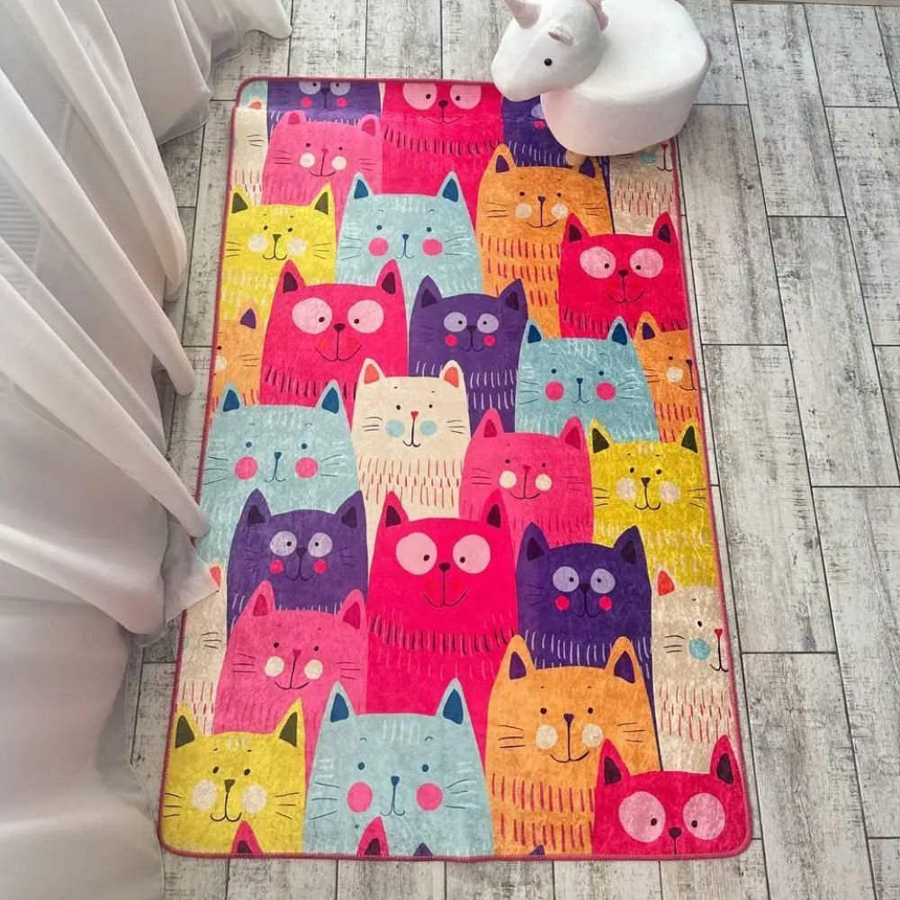 Килим в дитячу Яскраві котики 2, 100х160 см