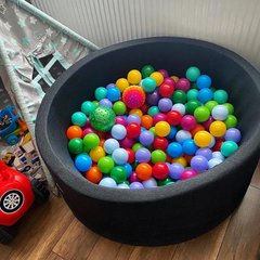 Сухой бассейн с шариками в комплекте (200 шт) графитного цвета 100 х 40 см трикотаж