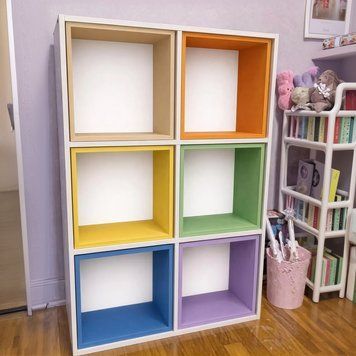 Стеллаж детскийдля игрушек и книг, 6 ячеек