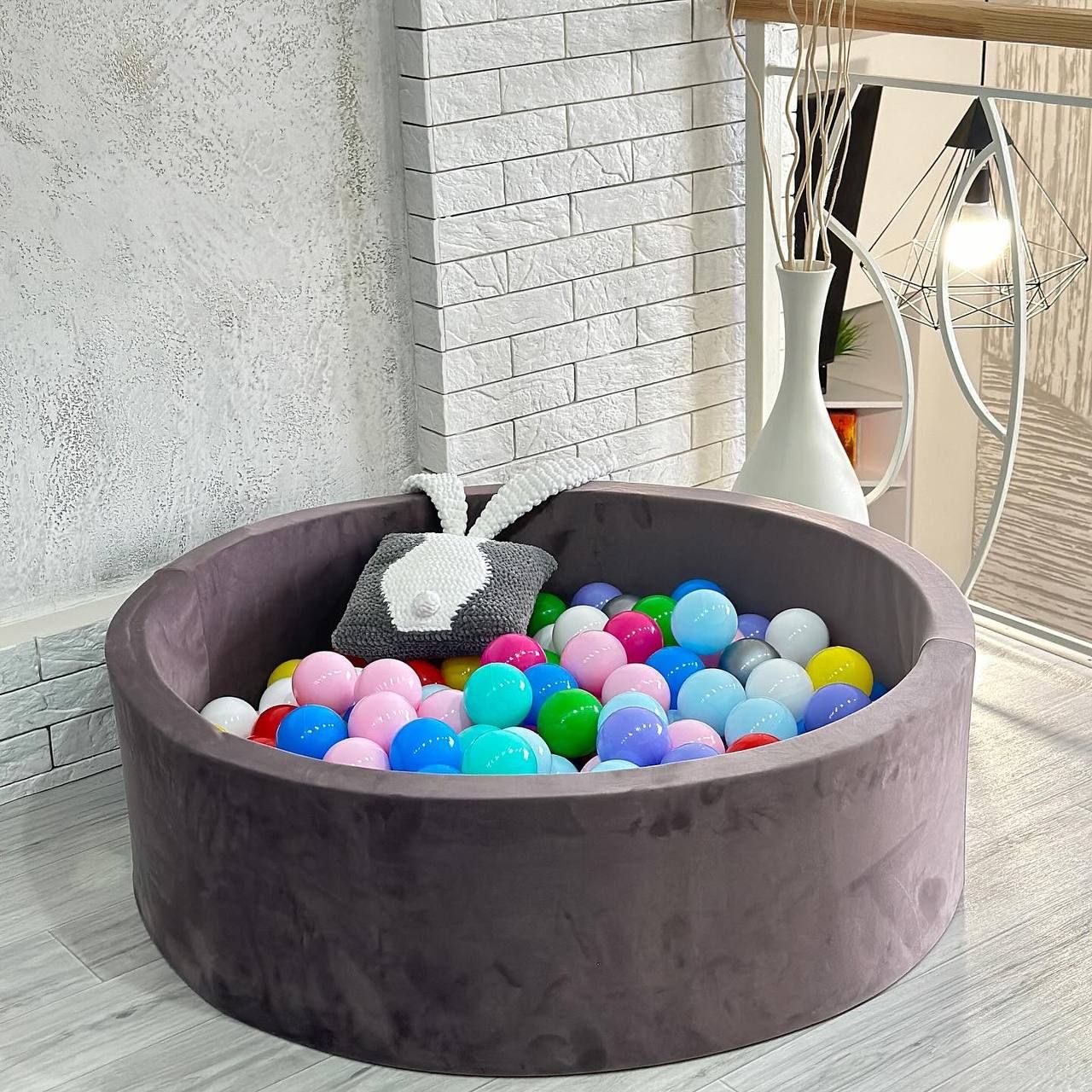 Сухий басейн з кульками в комплекті (200 шт) мокко кольору 100 х 40 см велюр