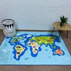 Килим дитячий "Карта світу на бірюзовому"