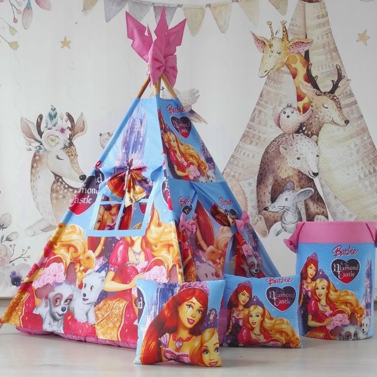 Вигвам в детскую Кукла Барби ( Barbie ) БОН БОН + корзина для игрушек. Полный комплект !