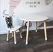 Дитячий стіл і 1 стілець (дерев'яний стільчик зайчик зайчик і овальний столик)