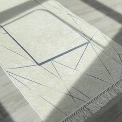Турецький безворсовий килим "Вайт даймонд" підкладка з еко-шкіри