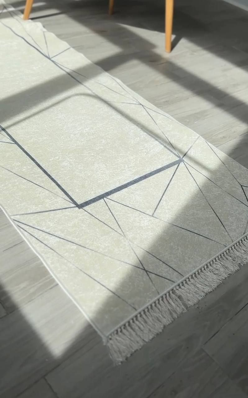 Турецкий безворсовый ковер "White diamond" подкладка из эко-кожи