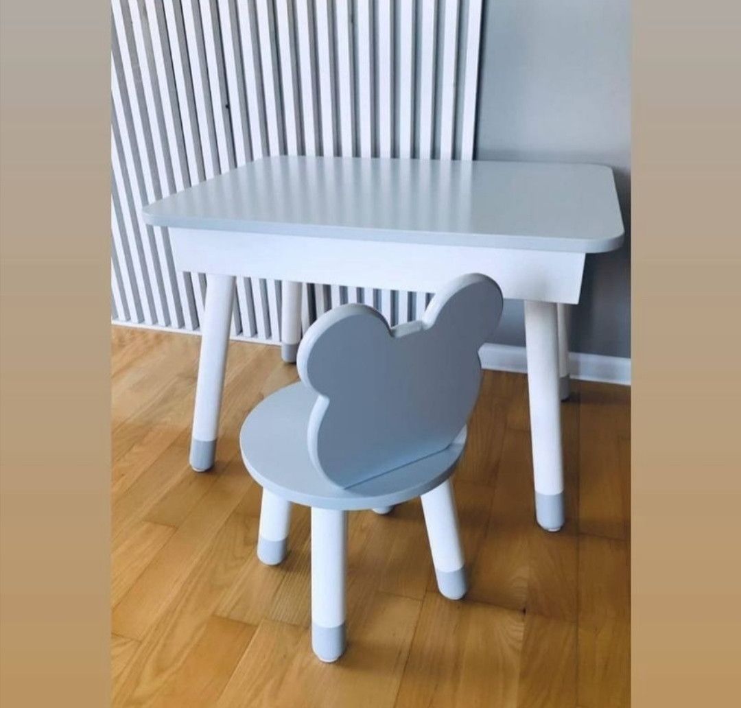 Прямокутний стіл із пеналом та 1 стілець "Ведмідь"