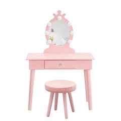 Туаричный столик + табуретка B-084 розовый