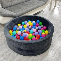 Сухий басейн з кульками в комплекті (200 шт) сірого кольору 100 х 40 см велюр