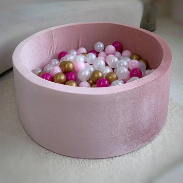 Сухой бассейн с шариками (150 шт.) пудра бархат, 100&times;40 см