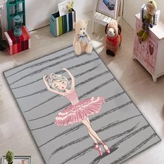 Плюшевий утеплений дитячий килим "Балерина"