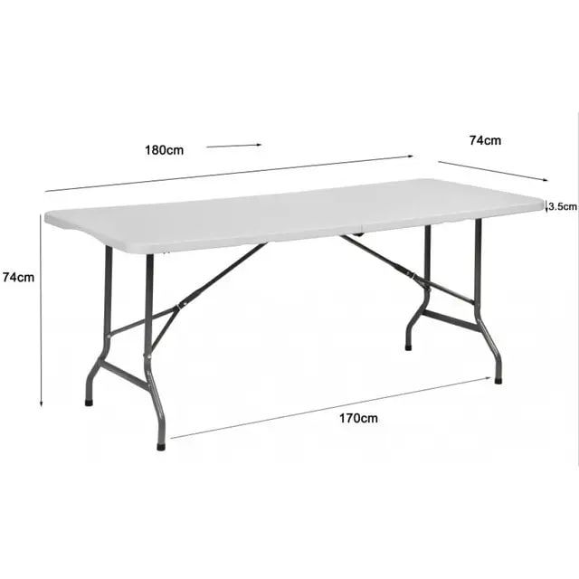 Стіл розкладний туристичний для пікніка Bonro BS 180 см білий
