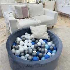 Сухой бассейн с шариками в комплекте (200 шт) серого цвета 100 х 40 см велюр
