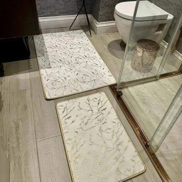 Набор ковриков для ванной комнаты (из плюша), 100&times;60 см / 60&times;50 см