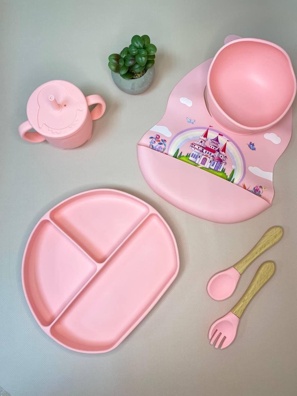 Силиконовый набор детской посуды + ПОДАРОК