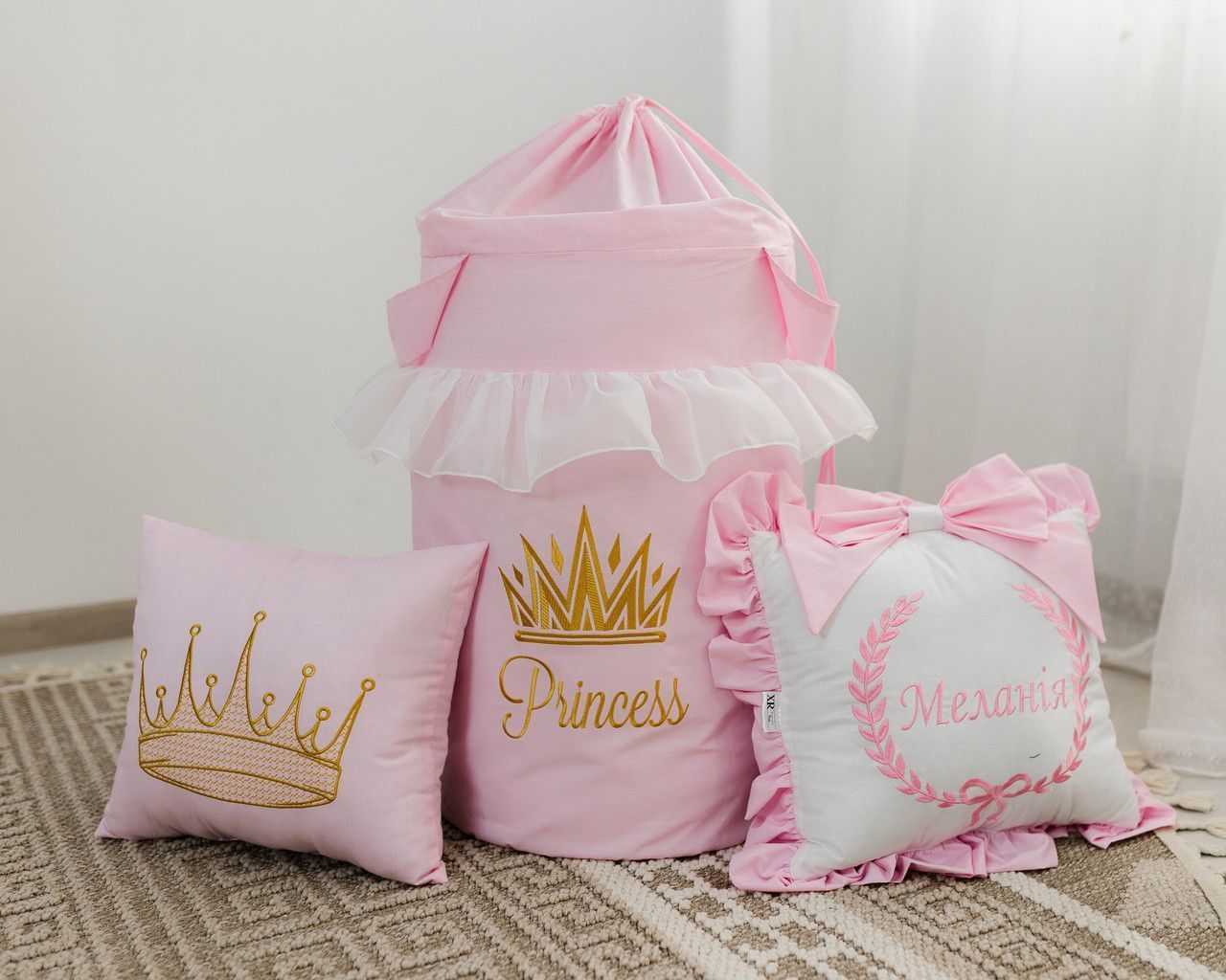 Вігвам Принцеса БОН БОН Іменний + кошик для іграшок. Повний комплект