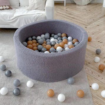 Сухой бассейн с шариками (150 шт.) серый teddy, 100&times;40 см