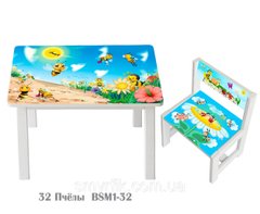 Комплект стол и 1 укрепленный стул детский "Пчелы"