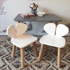 Детский стол и 2 стул (деревянные стульчики мишки и прямоугольный стол)