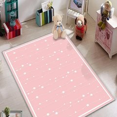 Плюшевый утепленный детский ковер "Маленькие звезды на розовом"