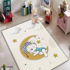 Плюшевий утеплений дитячий килим "Ведмедик на місяці"