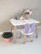Дитячий стіл і 1 стілець (дерев'яний стільчик зайчик зайчик і прямокутний столик)