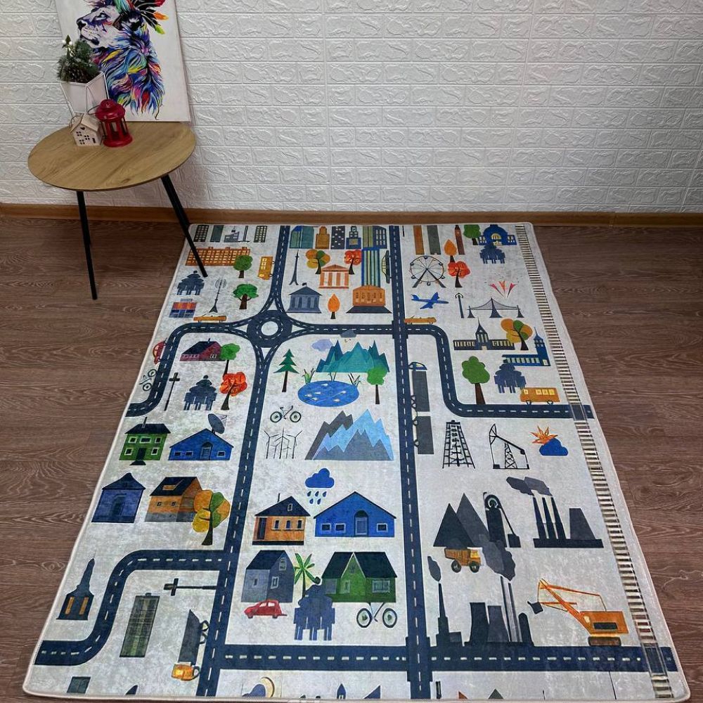 Ковер в детскую Снежный город, 100х160 см
