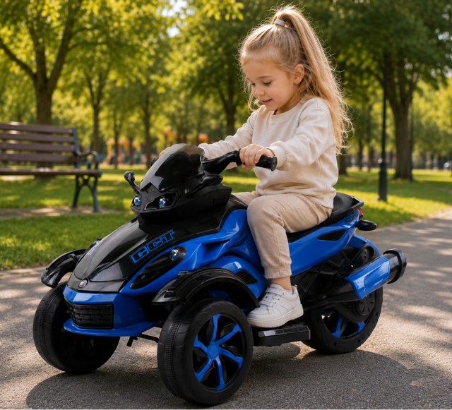 Детский электромотоцикл трицикл Spoko SP-610 синий