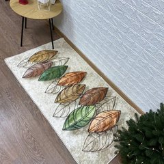 Турецький безворсовий килимок "Осінні листочки" підкладка з еко-шкіри