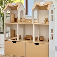 "Вилла Феерия" кукольный домик для Барби c выдвижными ящиками(бежевый)