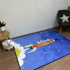 Утеплений килим з дефектом "Зайчики на ракеті" 150х200 см