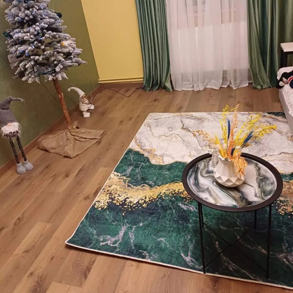 Ковер турецкий в спальню Изумруд, 80х200 см