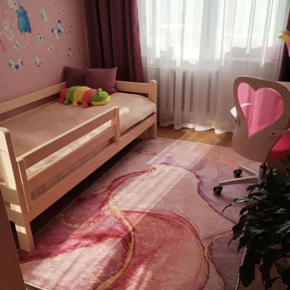 Килимок турецький безворсовий Рожеве золото, 80х150 см