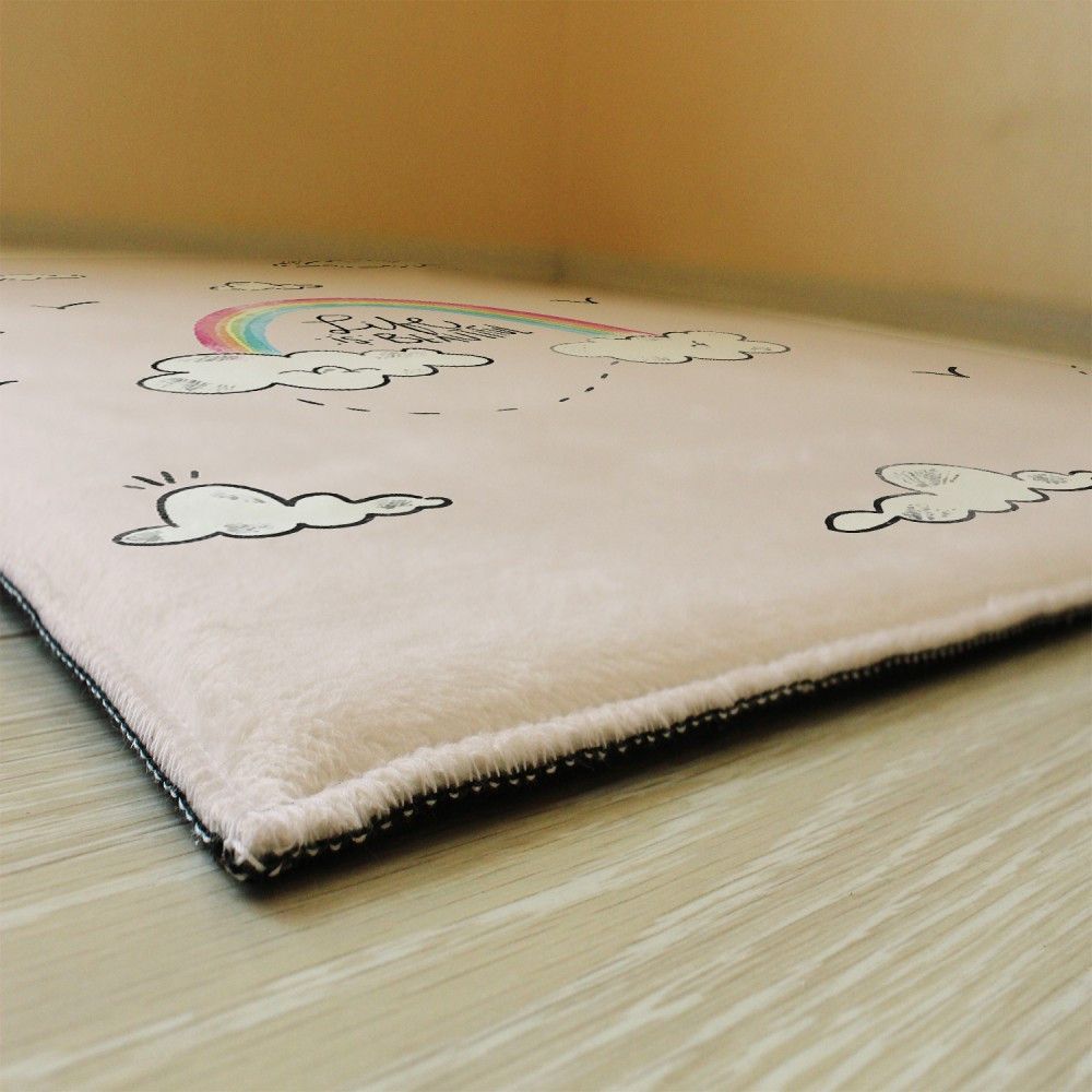 Плюшевий утеплений дитячий килим "Класики і зайчик-балерина"