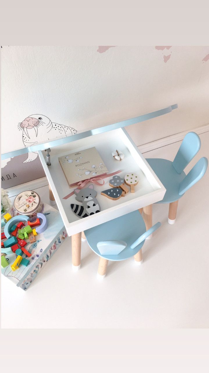 Детский стол полуоблако с пеналом и 2 стула