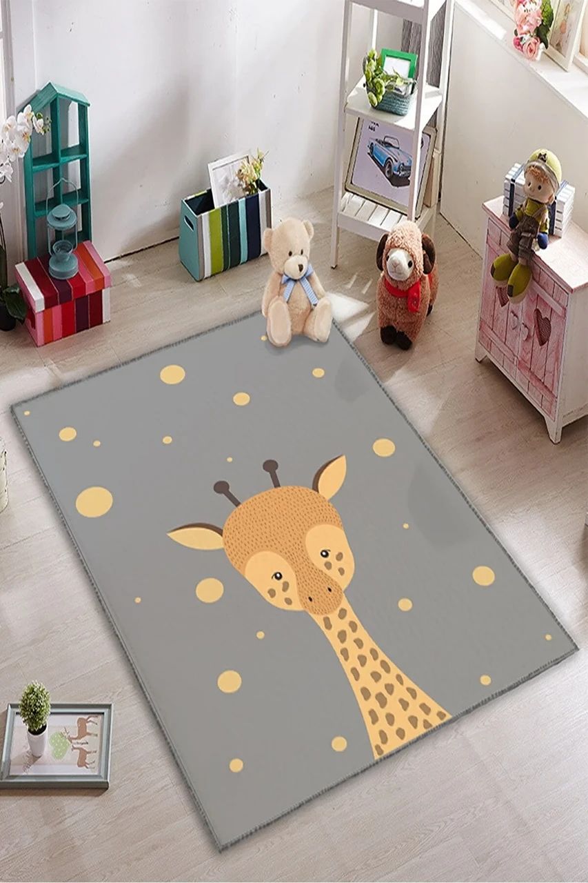 Плюшевый утепленный детский ковер "Жираф"