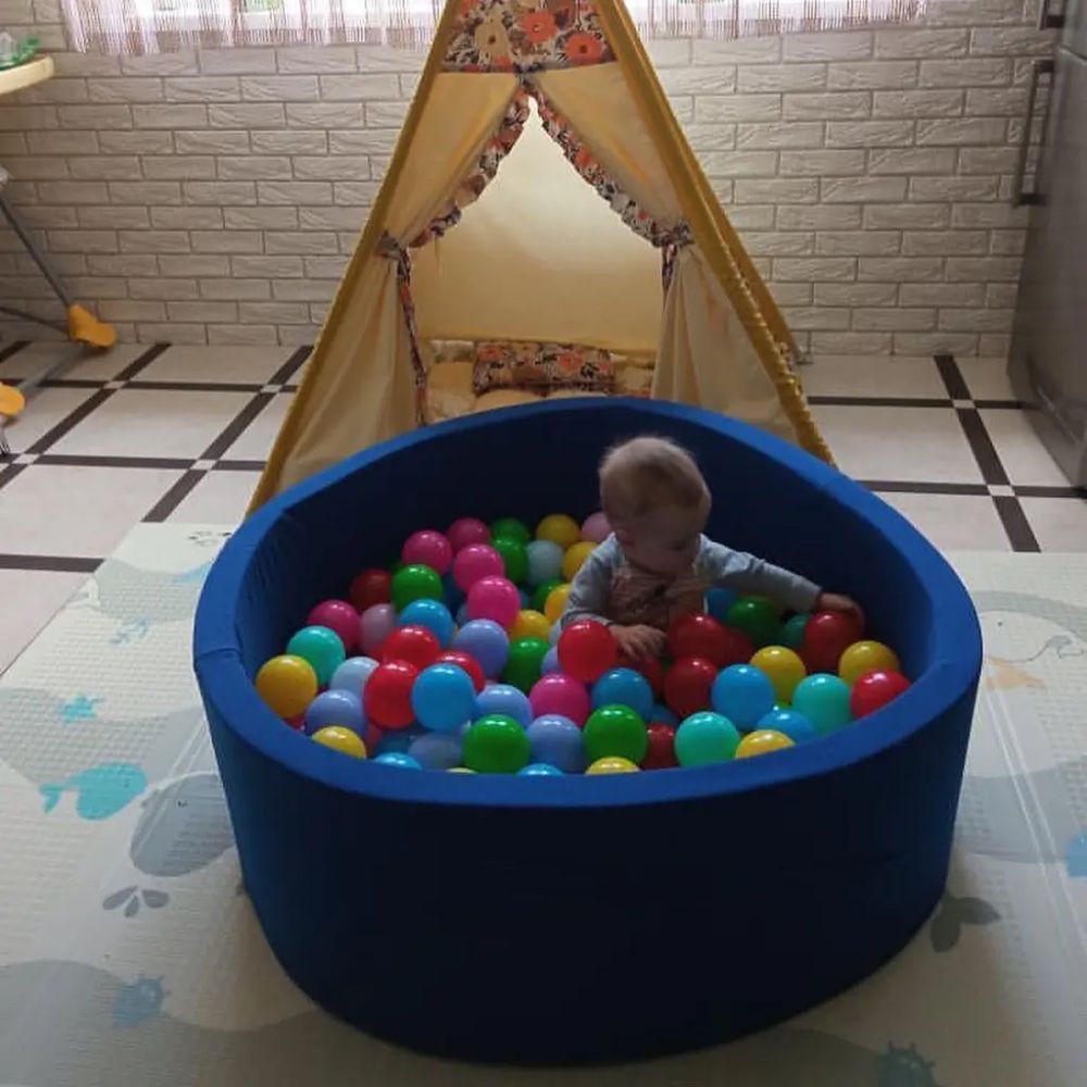 Сухий басейн з кульками (200 шт.) електрично-синій трикотаж, 100&times;33 см