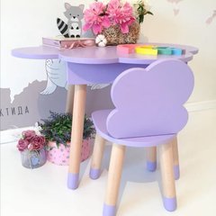 Детский стол полуоблако с пеналом и 1 стул облако