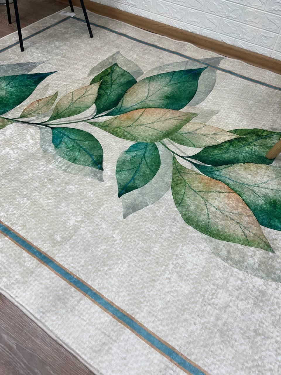 Турецький безворсовий килим "Грін" підкладка з еко-шкіри