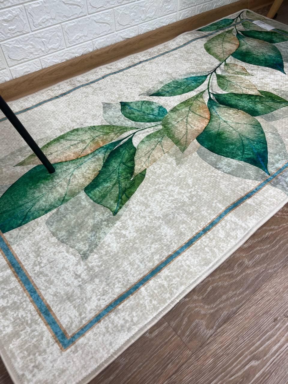 Турецький безворсовий килим "Грін" підкладка з еко-шкіри