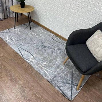 Килимок турецький безворсовий Срібний мармур, 80х250 см