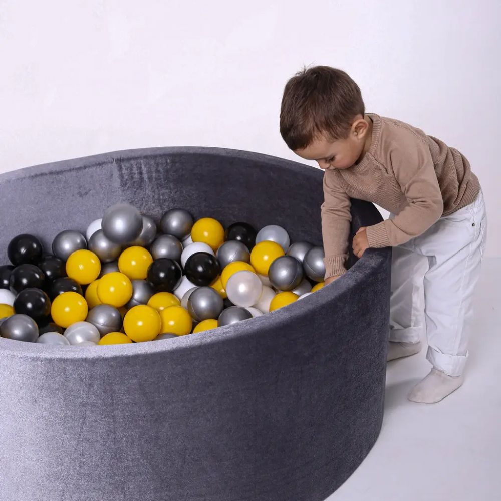 Детский сухой бассейн с шариками (150 шт) Серый бархат