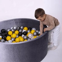 Детский сухой бассейн с шариками (150 шт) Серый бархат